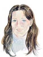 akvarellporträtt av Helen