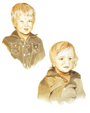 Akvarell porträtt Helen & Stefan