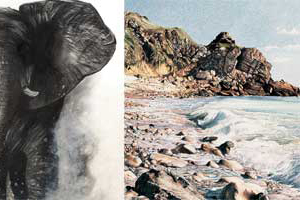 Pennkurs 24-25 mars2012 Helens studio, akvarellpennor, pastellpennor, grafit pennor, kolpennor mm